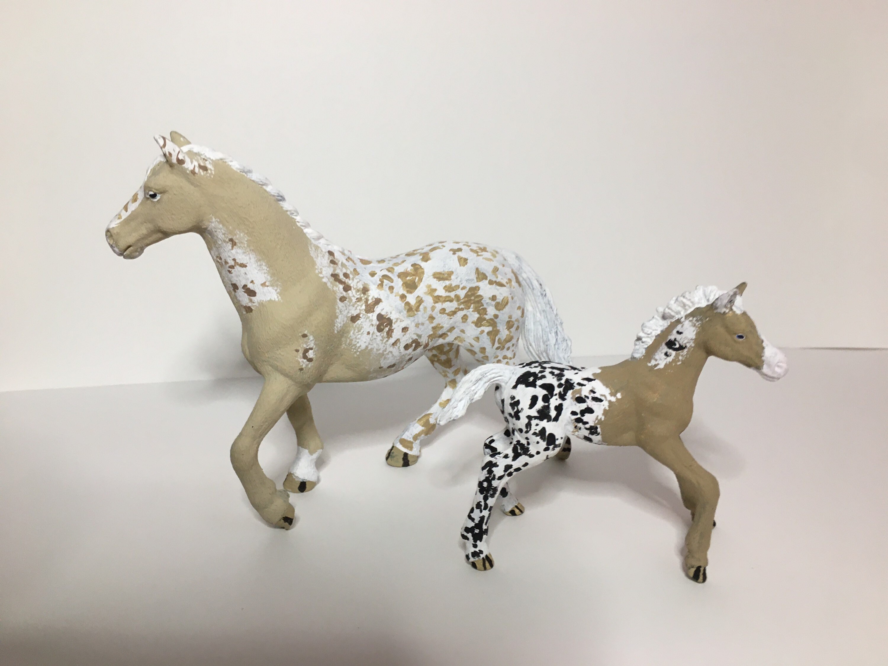 Repainted schleich mare and foal blanket appaloosa Etsy