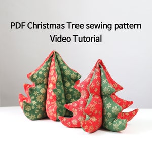 PDF Christmas Tree sewing pattern, 4 sizes, Sewing pattern for Christmas crafts, Video Tutorial