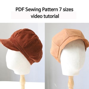 Classic Newsboy Cap Sewing Pattern - 7 Sizes Included - Instant Download - DIY Tutorial for Men & Women