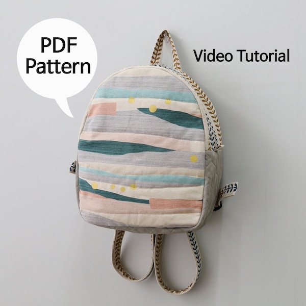 Mini Rucksack Schnittmuster - PDF Anleitung, DIY Rucksack Basteln, Kleine Tasche Schnittmuster