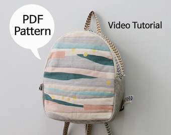 Mini Backpack Sewing Pattern - PDF Tutorial, DIY Backpack Craft, Small Bag Pattern