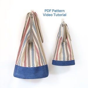 Borsa con fiocco, modello PDF per cucire, 2 misure incluse