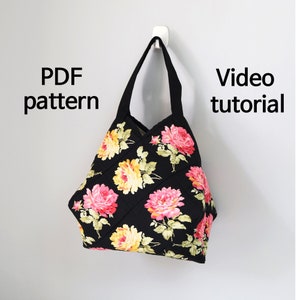 Patchwork Bag Sewing Pattern: Quilted Floral Tote (PDF Pattern)