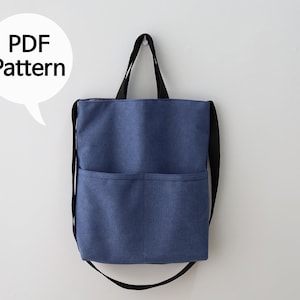 Canvas Crossbody Tote Bag Sewing Pattern (PDF)