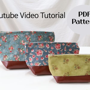 Zipper Pouch PDF Sewing Pattern / Sewing Tutorial / Toiletry Bag / Cosmetic Bag / DIY Craft /3 sizes
