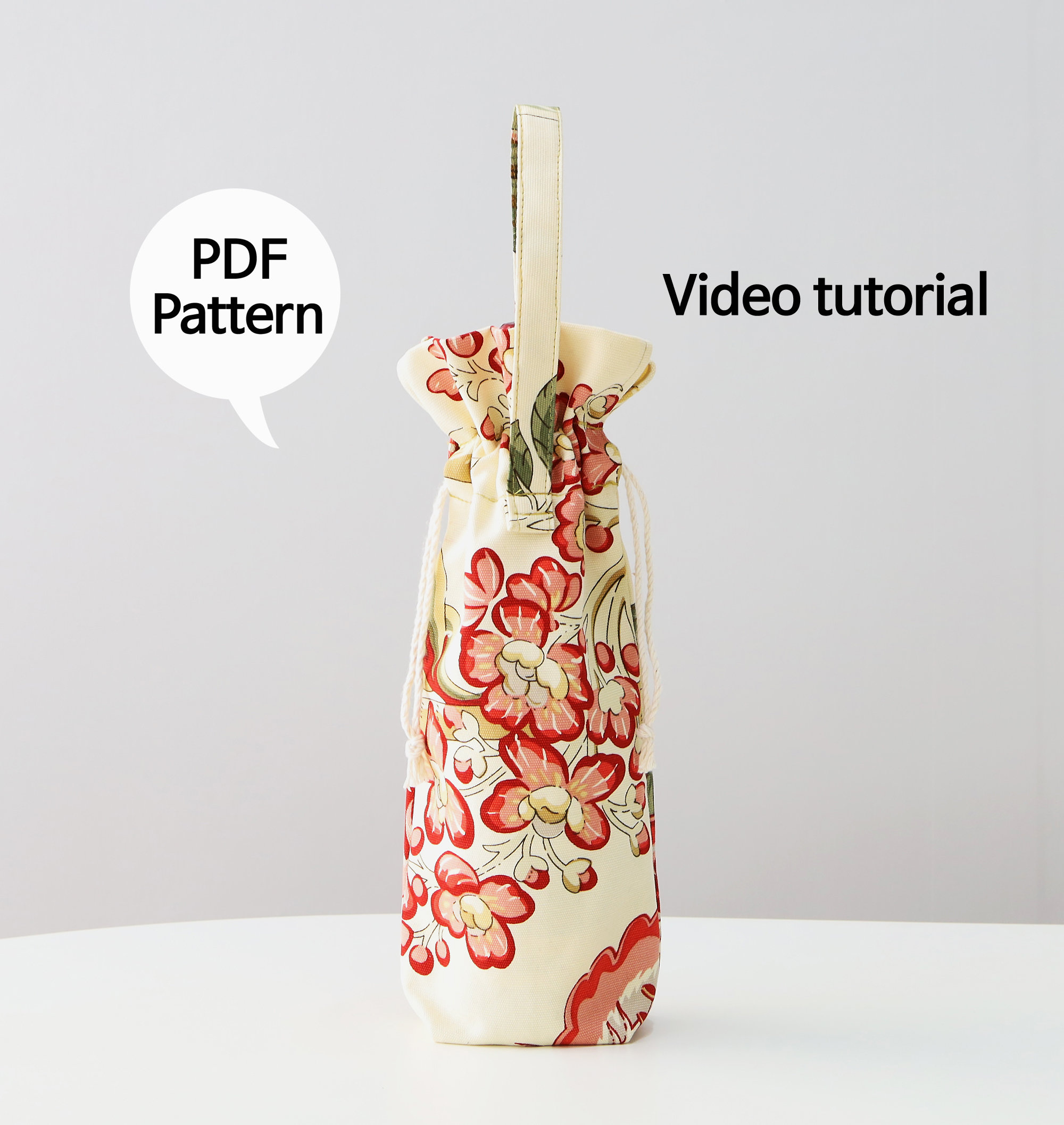 DIY Wine Tote Sewing Pattern - PDF Download for Unique Hostess & Housewarming Gifts