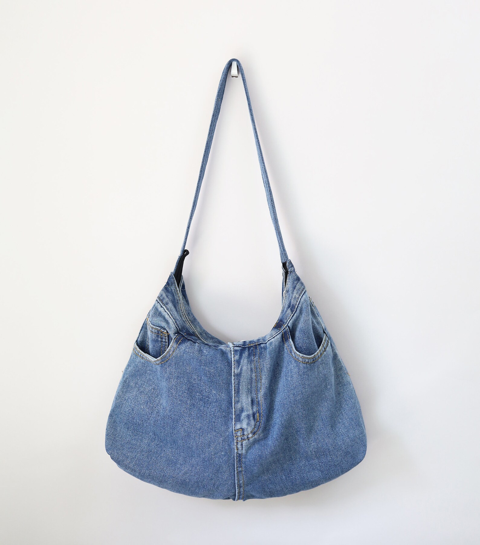 DIY Denim Bag Sewing Pattern Upcycled Denim Y2k Baguette Bag Etsy
