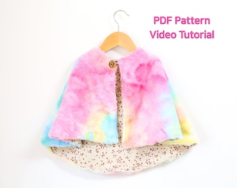 Kids Poncho & Cape Pattern Bundle - DIY Tutorial Video PDF, Various Sizes, Baby to Child