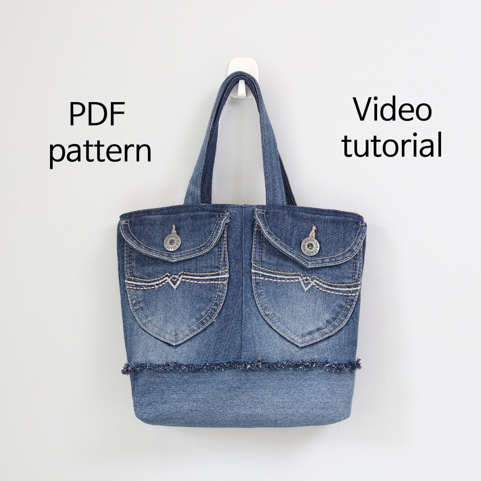 DIY Denim Bag Upcycled Denim Y2k Baguette Bag Pattern Etsy