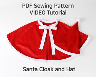 DIY Santa Cloak & Hat Sewing Pattern: Beginner Christmas Costume (PDF Pattern)