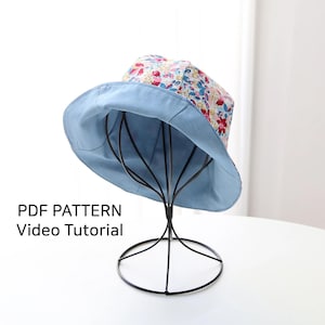DIY Reversible Bucket Hat Sewing Pattern with Video Guide - 4 Sizes Available