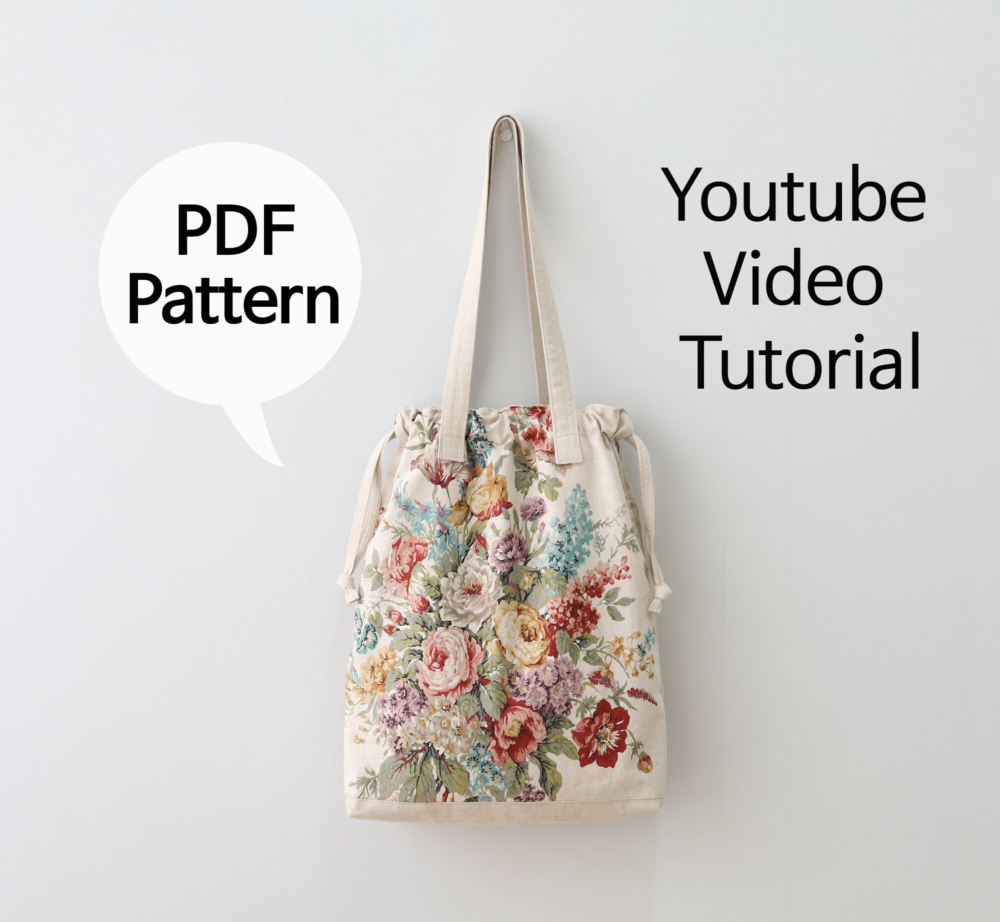 Drawstring Bag Sewing Pattern for Beginners - Instant