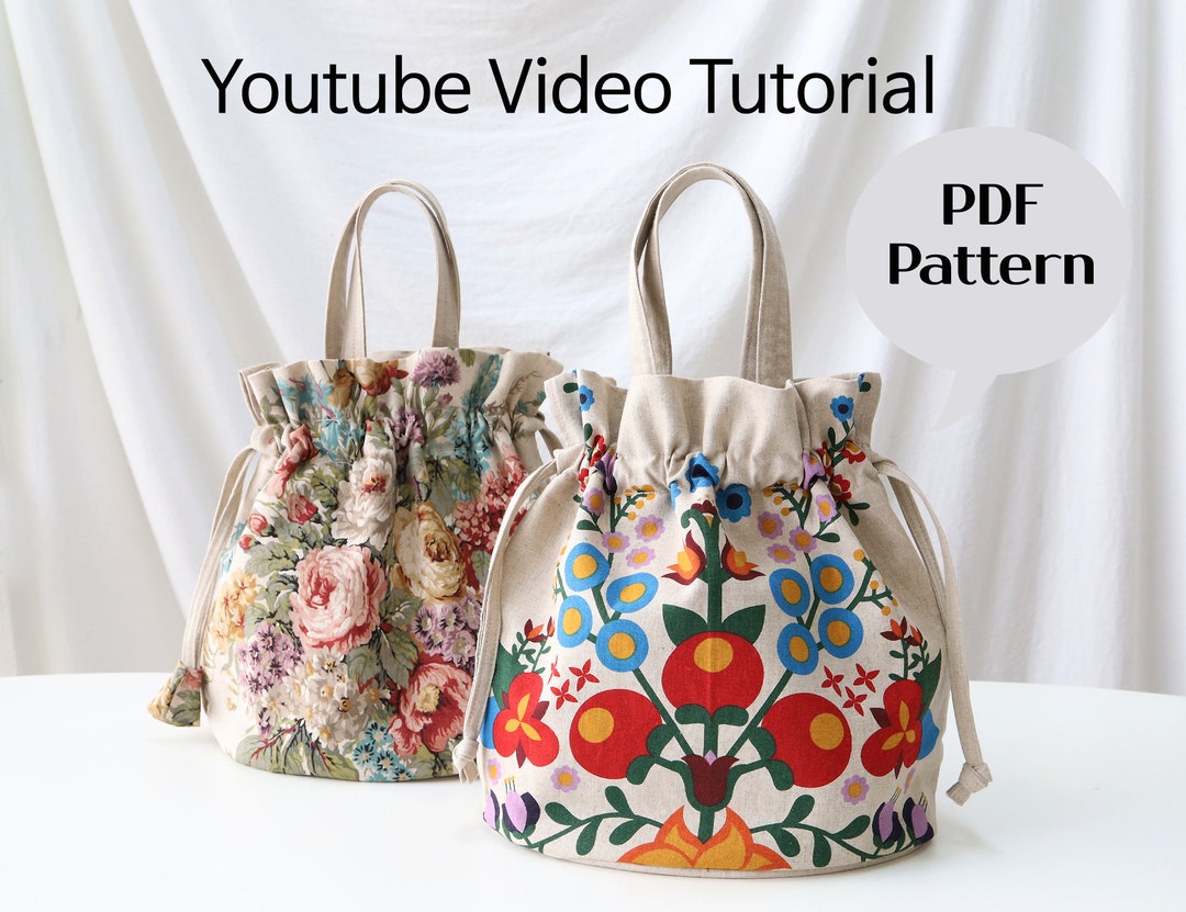 Bucket Bag Sewing Pattern, Project Bag Pattern, Pdf Pattern
