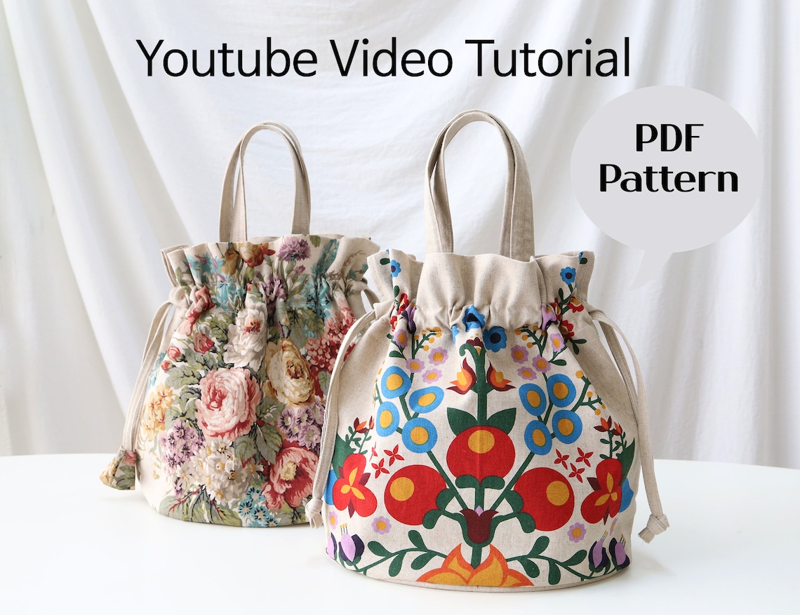 Bucket Bag Sewing Pattern Project Bag Pattern Pdf Pattern Etsy