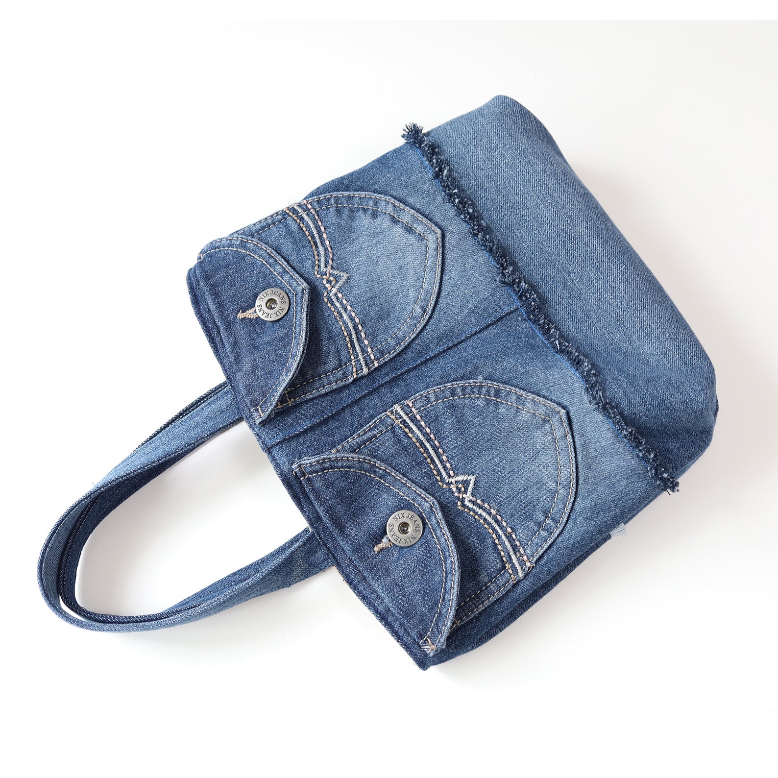 DIY Denim Bag Upcycled Denim Y2k Baguette Bag Pattern Etsy