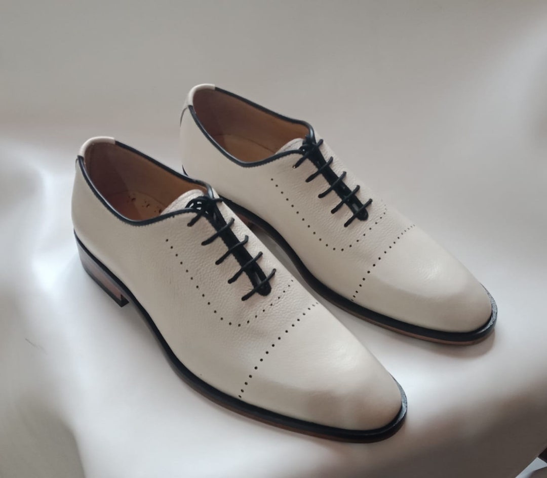 Made to Order White Leather Dress Shoes Men White Leather Etsy