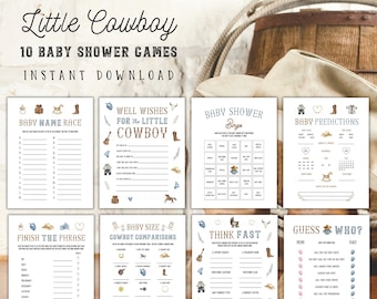 Cowboy Baby Shower Games Printable, Cowboy Baby Shower Games, Cowboy Game Bundle, Cowboy Baby Shower, Cowboy Baby Games, Cowboy Printables