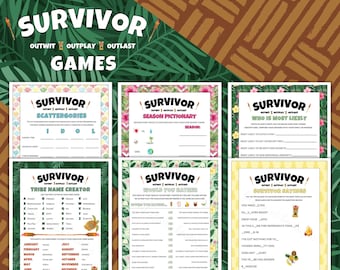 サバイバー パーティー ゲーム バンドル: 印刷可能なアクティビティ (デジタル ダウンロード)