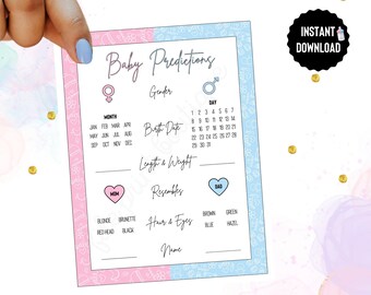 Gender Reveal Prediction Card - Etsy