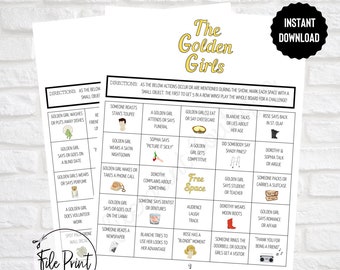Bingo imprimible inspirado en Golden Girls, juegos de Golden Girls, regalos de Golden Girls, fiesta de Golden Girls, bingo imprimible, descarga instantánea