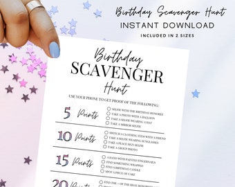 Birthday Scavenger Hunt Printable Game | Instant Download | Fun Party ...