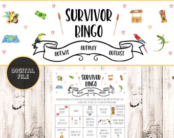 instant download Survivor viewing party Survivor trivia board game gift Survivor tv show gift The Survivor tv show game printable game