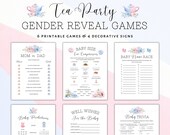 Tea Party Gender Reveal Games: Printable Bundle (Digital Download)