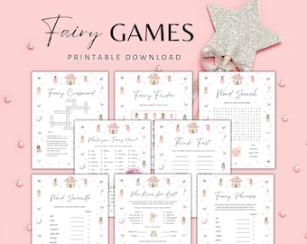 Fairy Party Games afdrukbaar, Fairy verjaardag, Fairy Party Games, Fairy Party Printables, Kids Fairy Games, Fairy Games Bundle, Fairy Games