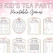 Tea Party Games for Kids Printable Printable Kid's Tea - Etsy