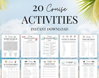 Cruise Games Bundle: 20 Printable Vacation Activities (Digital Download)
