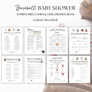 Baseball Baby Shower Games Printable, Baseball Baby Shower, Baseball ...
