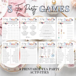 Tea Party Games Printable Tea Party Activities Ladies Tea - Etsy