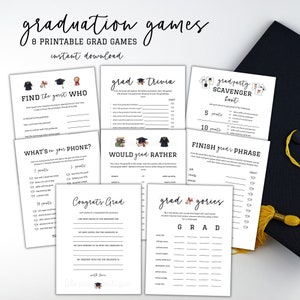 Graduation Party Game Bundle, Graduation Sign, Graduation Party Activities, Graduate, Grad Party Game, Printable Graduation Games, Gift Sign