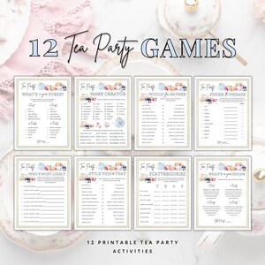 Tea Party Games Printable, Tea Party Activities, Ladies Tea Party Games ...