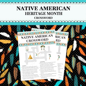 Native American Heritage Month Printable Native American Crossword