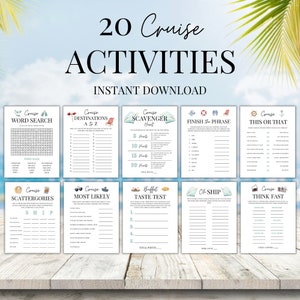 Cruise Games Printable, Family Cruise Games, Cruise Printable, Cruise Vacation Games, Sea Day Activities, Cruise Activities, 20 Cruise Games