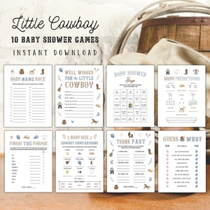 Cowboy Baby Shower Games Printable, Cowboy Baby Shower Games, Cowboy Game Bundle, Cowboy Baby Shower, Cowboy Baby Games, Cowboy Printables