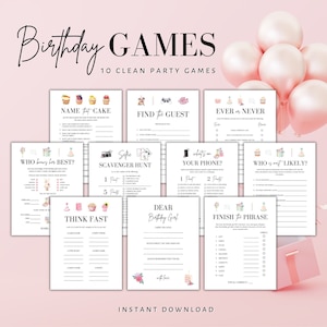 Printable Birthday Party Game Bundle: 10 Fun Activities (Digital Download)