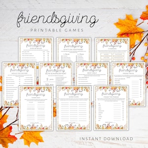 Friendsgiving Games, Friendsgiving Printable Games Bundle, Friendsgiving Activity Bundle, Friendsgiving Printable, Friendsgiving Party Games