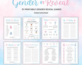Gender Reveal Printable Games, Gender Reveal Bundle, Gender Reveal Printables, Gender Reveal Games Bundle, Gender Prediction Printable