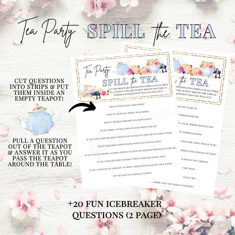 Tea Party Games Printable Tea Party Activities Ladies Tea - Etsy Australia