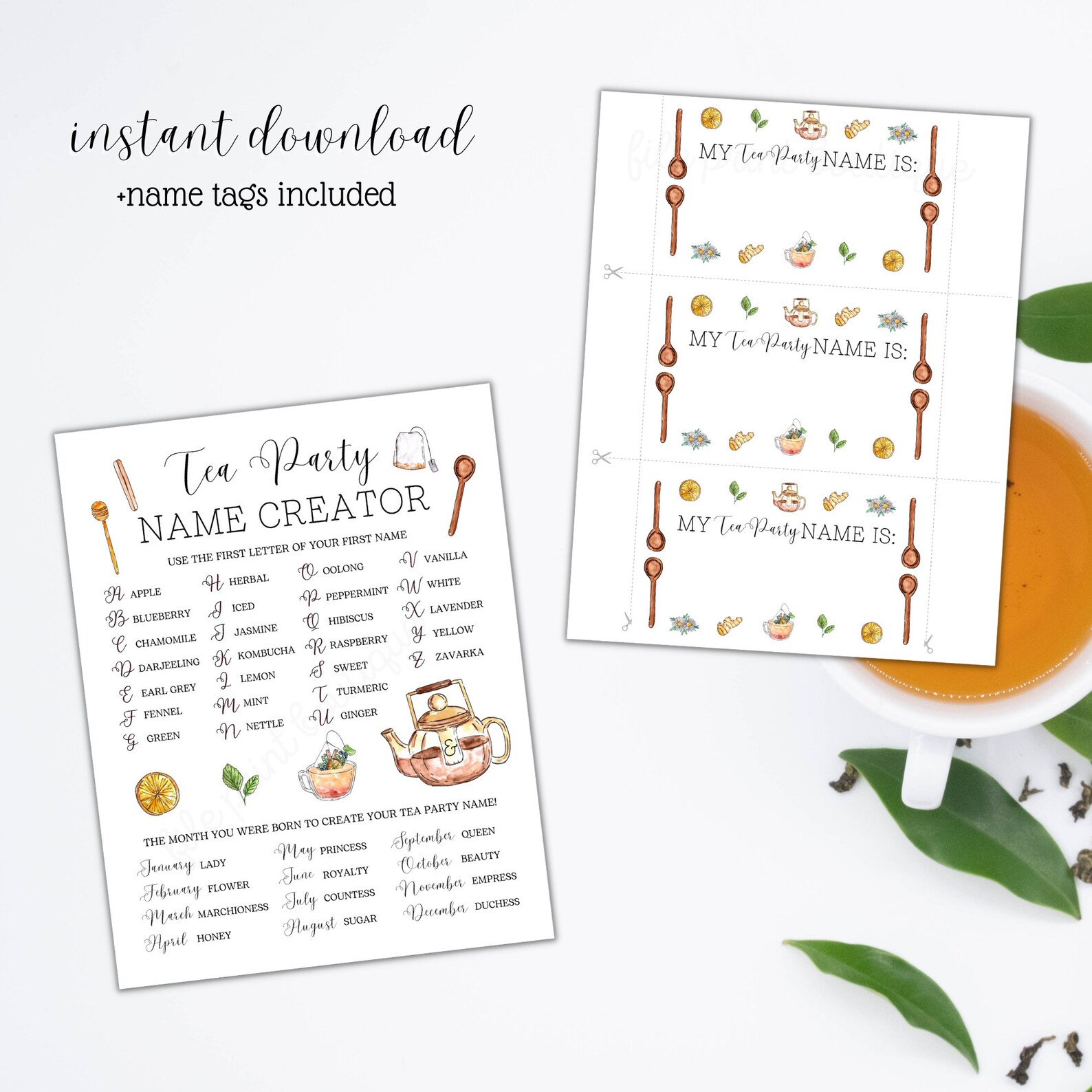 Tea Party Games Printable Tea Party Activities Ladies Tea - Etsy