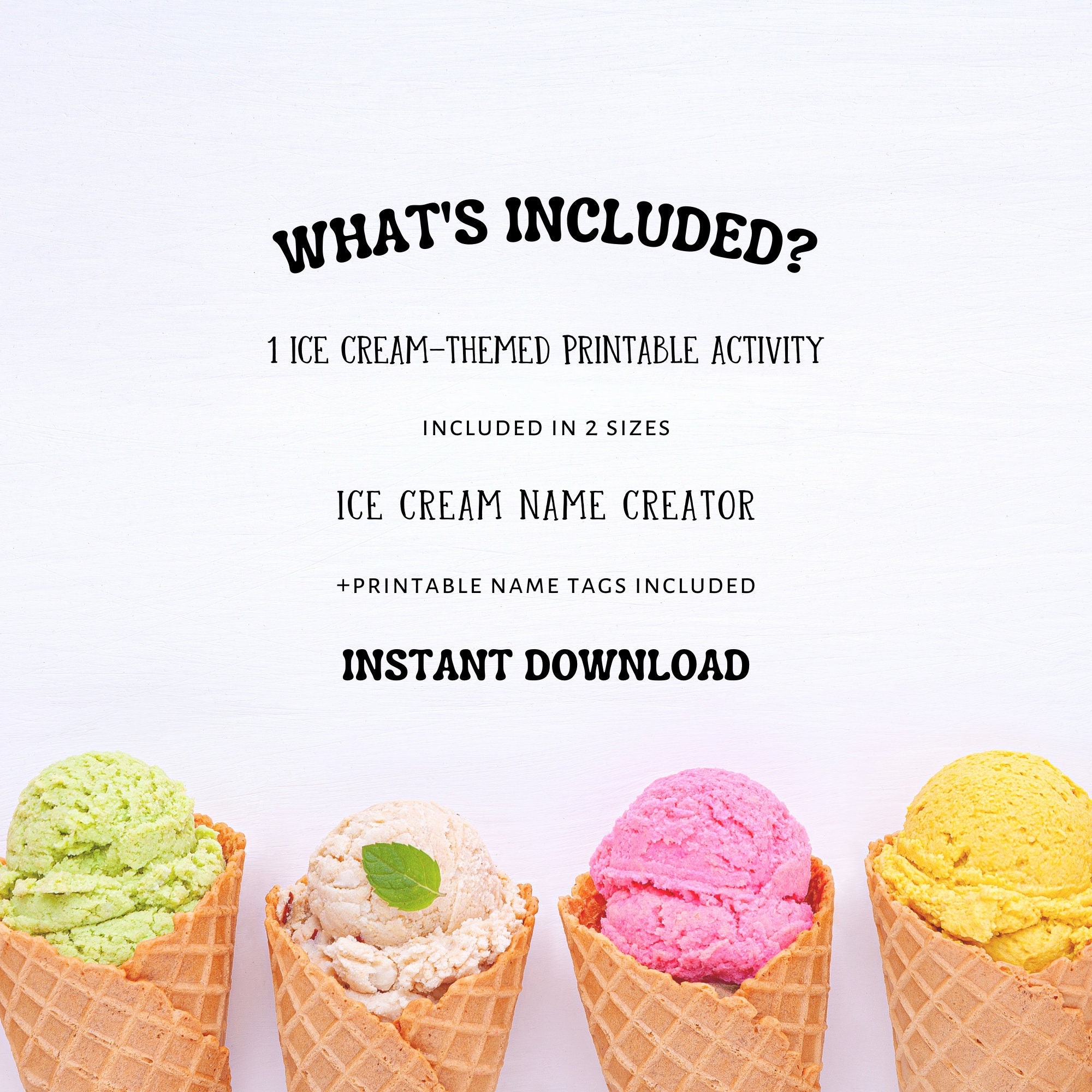 What's Your Ice Cream Name, Ice Cream Name Creator Printable, Printable