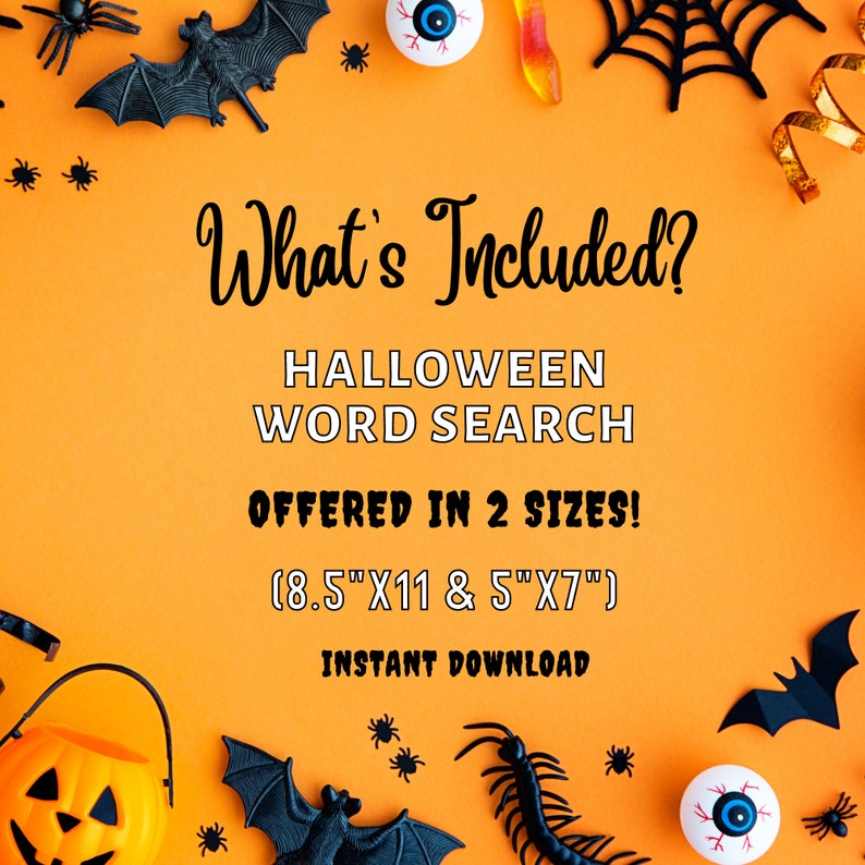 Halloween Word Search Printable Halloween Activity for Kids Etsy