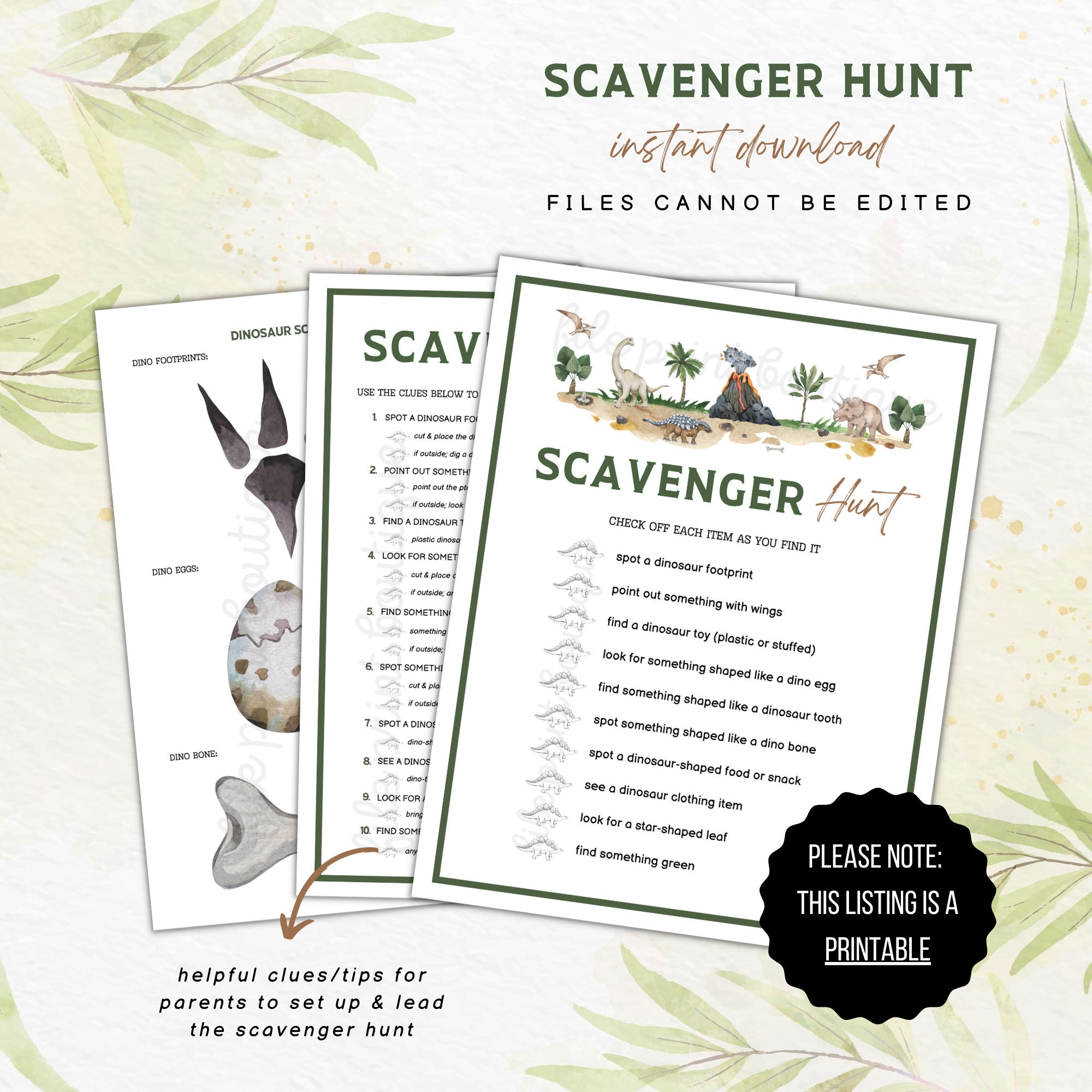 Dinosaur Party Games, Printable Dinosaur Games, Dinosaur Games for Kids ...