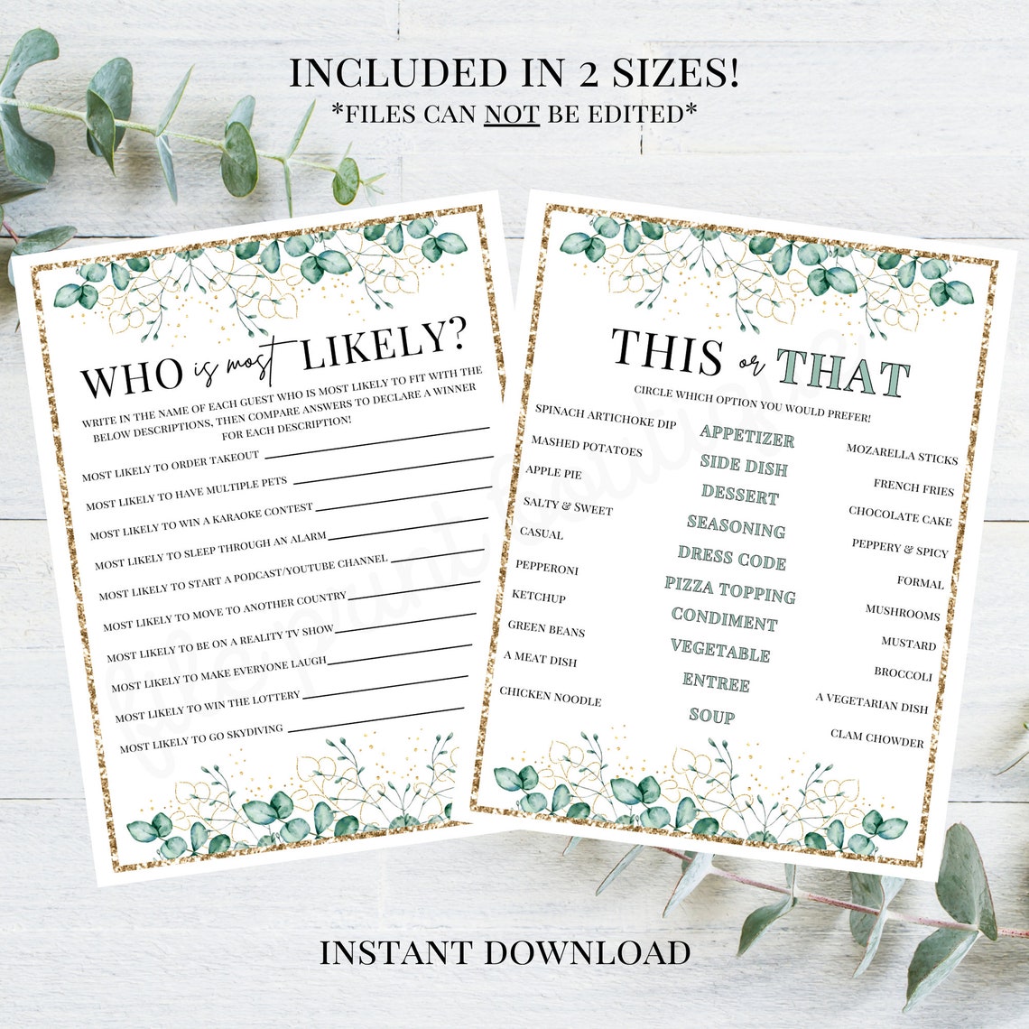 Dinner Party Games Printable Dinner Party Activities Etsy