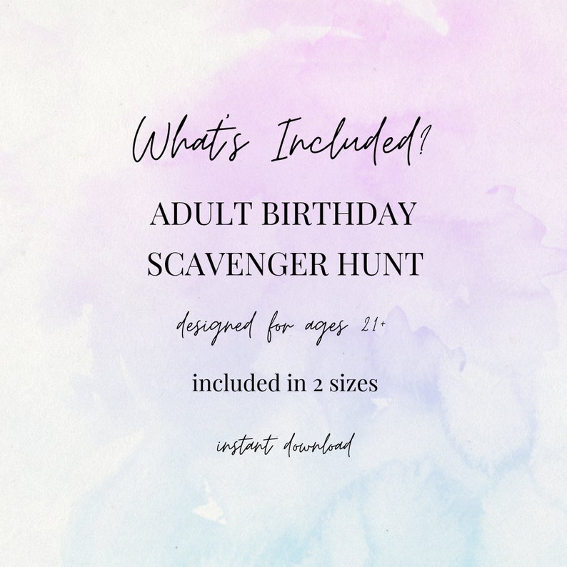 Adult Birthday Scavenger Hunt Printable, Birthday Game, Adult Birthday ...