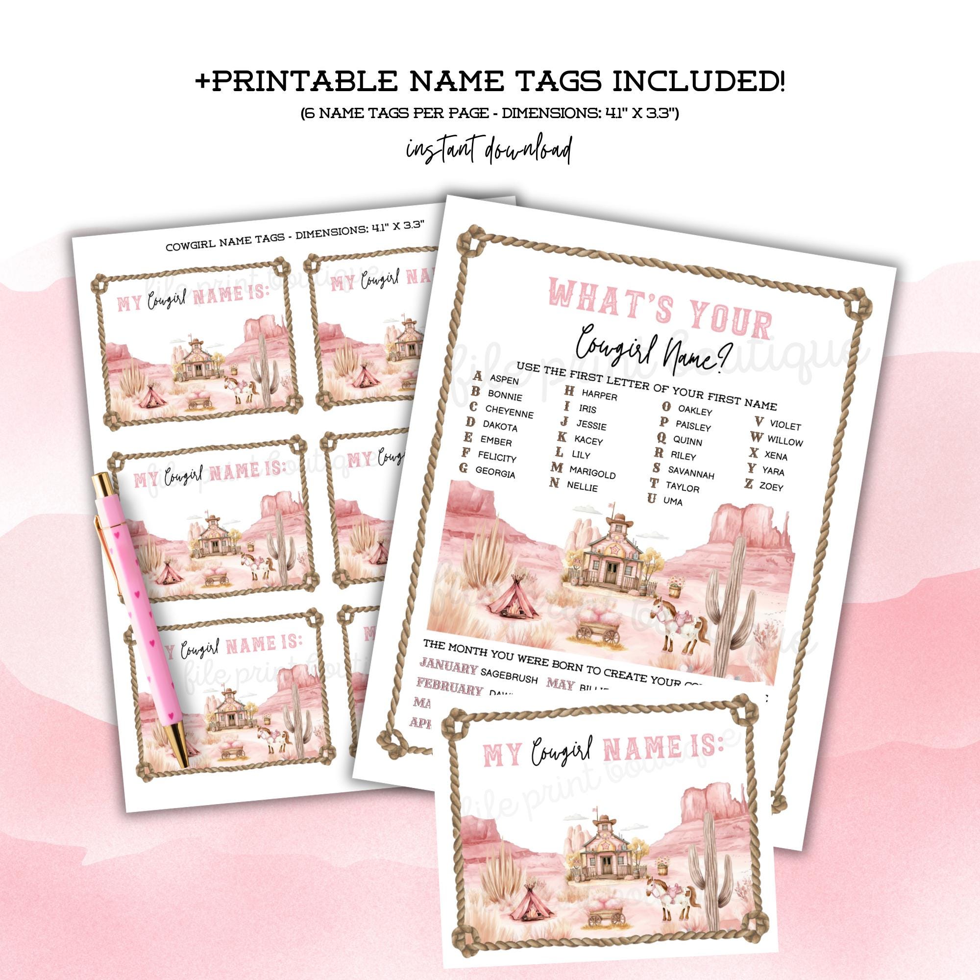 Cowgirl Party Games: Printable Activity Bundle (digital Download) - Etsy