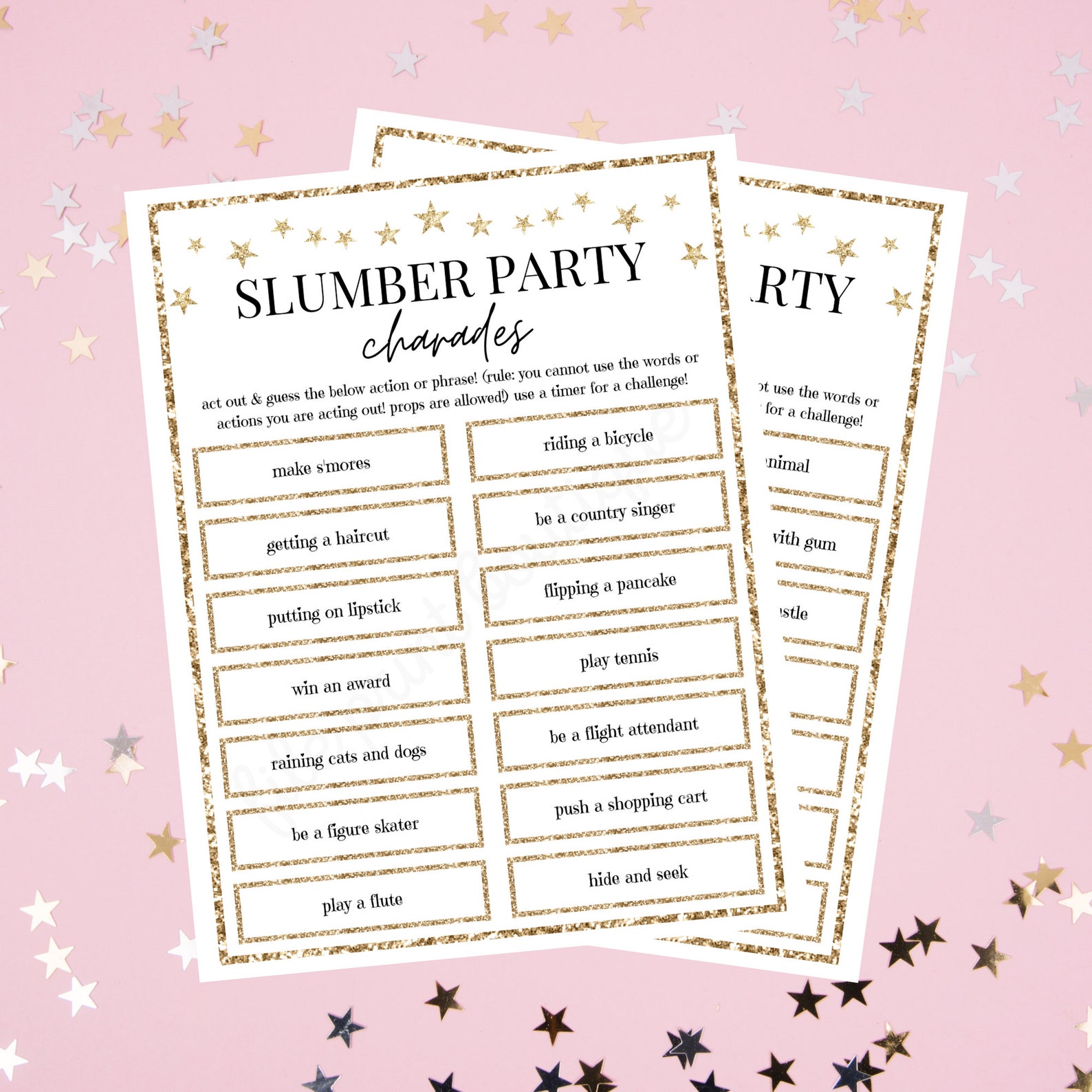 Slumber Party Games Printable Slumber Party Activities - Etsy