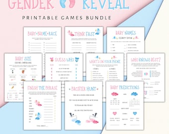 Gender Reveal Party Games, Printable Gender Reveal Activities, Gender Reveal Party, Gender Reveal Games Bundle, Gender Reveal Printable